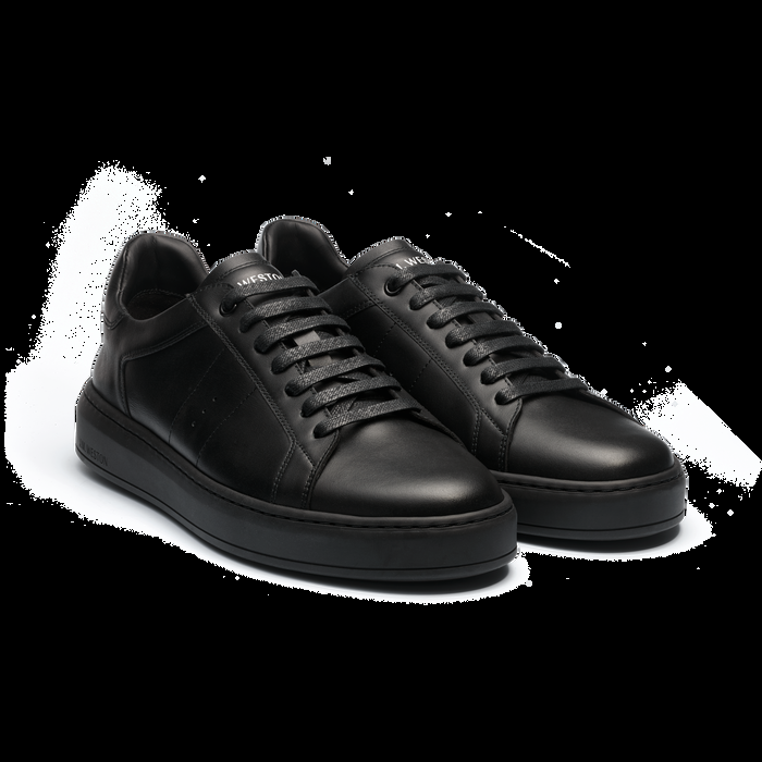 J.m. Weston Basket On Time En Cuir Lisse Noir