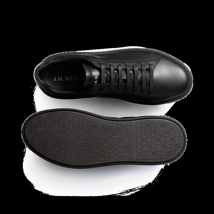 J.m. Weston Basket On Time En Cuir Lisse Noir