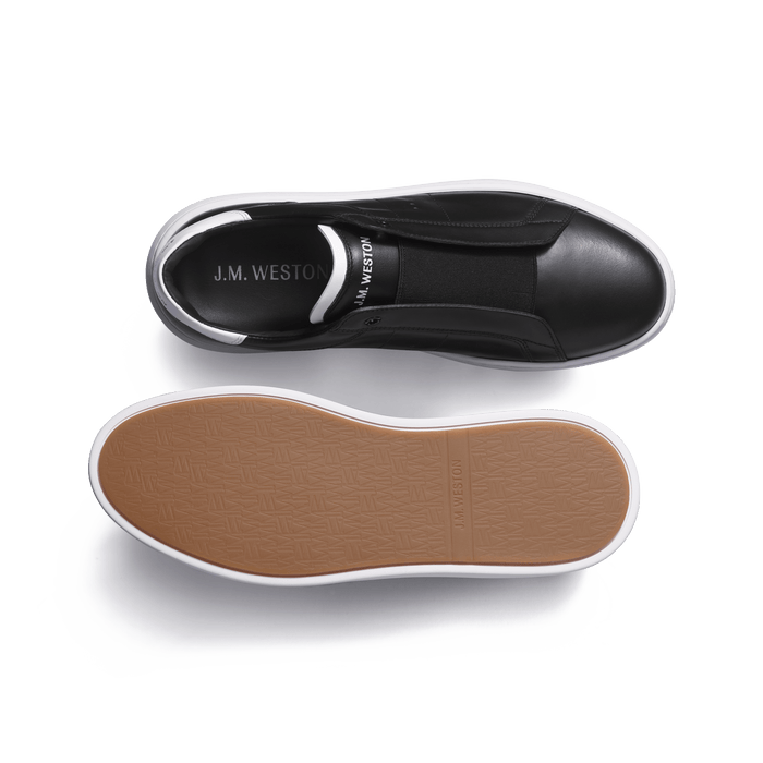 J.m. Weston Basket On Time En Cuir Veau Sport Noir