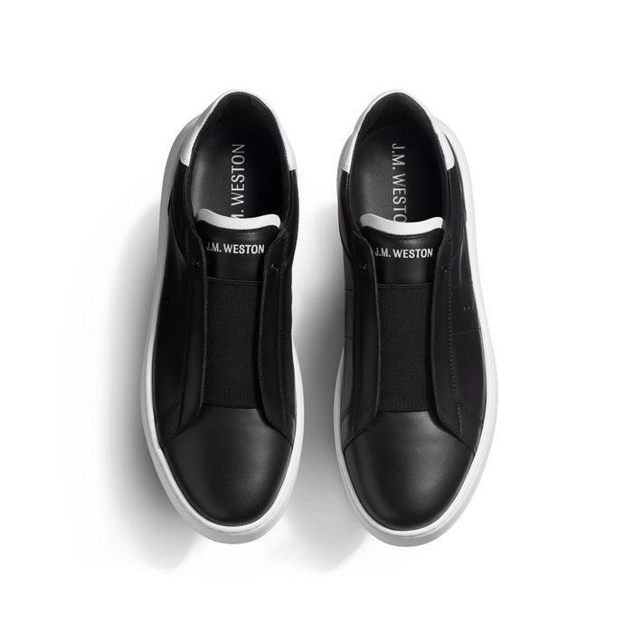 J.m. Weston Basket On Time En Cuir Veau Sport Noir