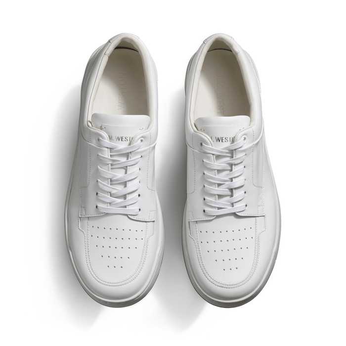 J.m. Weston Basket On Top En Cuir Veau Sport Blanc