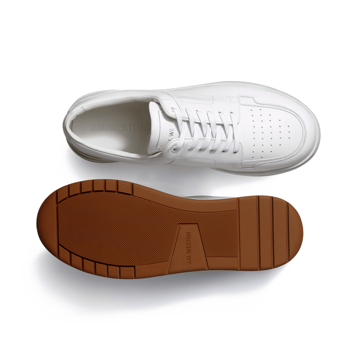 J.m. Weston Basket On Top En Cuir Veau Sport Blanc