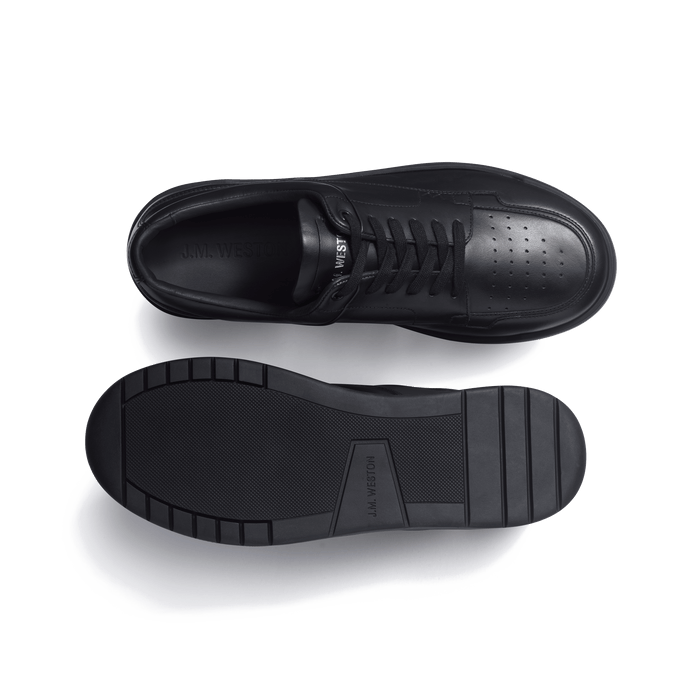 J.m. Weston Basket On Top En Cuir Veau Sport Noir