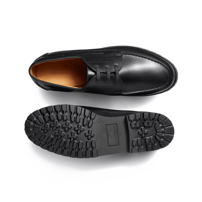 J.m. Weston Derby Bateau Homme En Cuir Lisse Noir