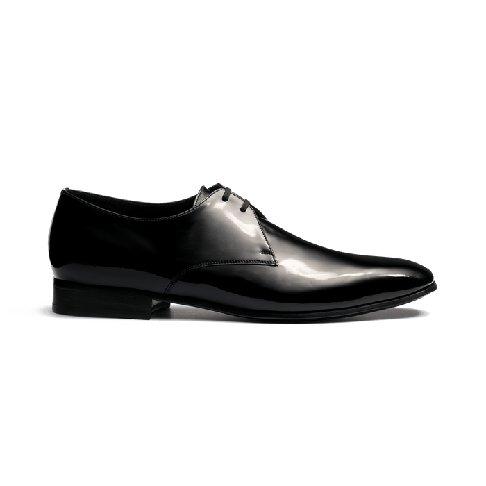 j.m. weston Derby Cannes homme en cuir vernis noir