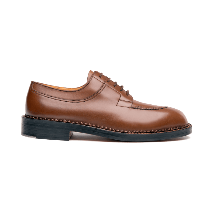 j.m. weston Derby Chasse homme en cuir lisse marron