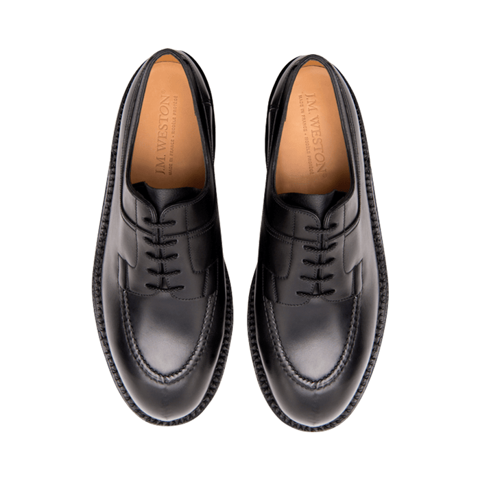 J.m. Weston Derby Chasse Homme En Cuir Lisse Noir