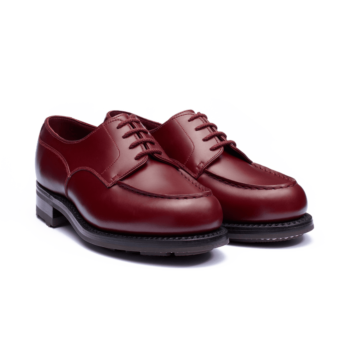 J.m. Weston Derby Golf Femme En Cuir Lisse Bordeaux