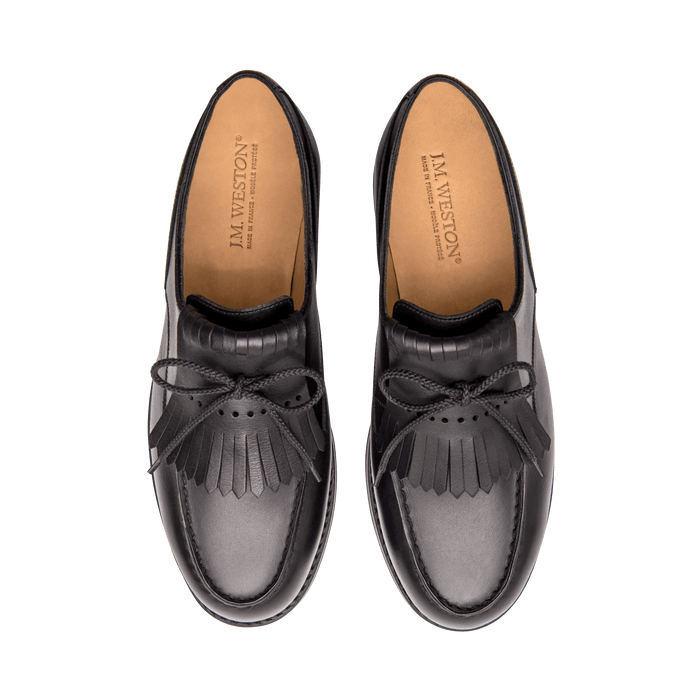 J.m. Weston Derby Golf Femme En Cuir Lisse Noir