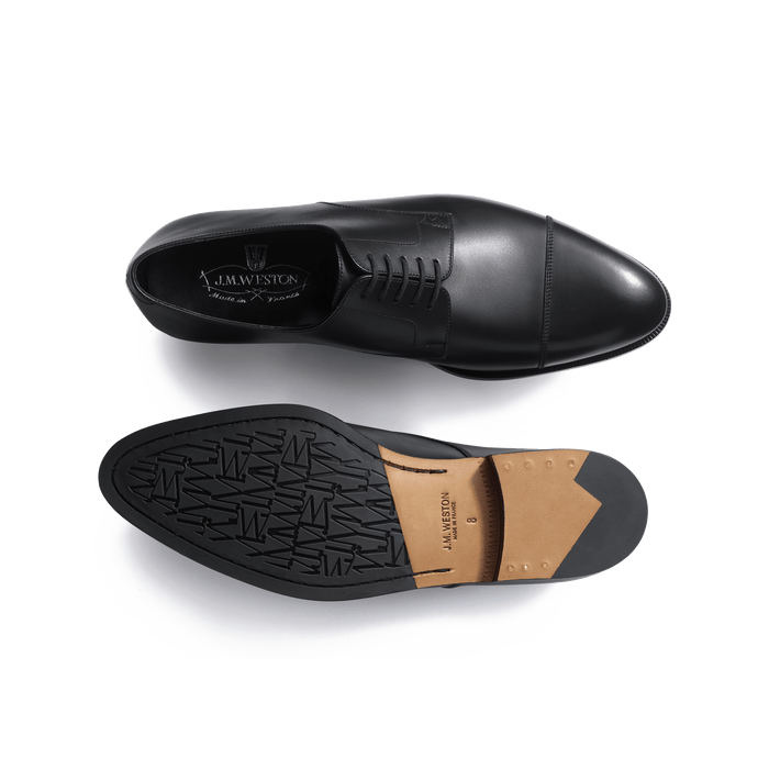 J.m. Weston Derby West Homme En Cuir Lisse Noir