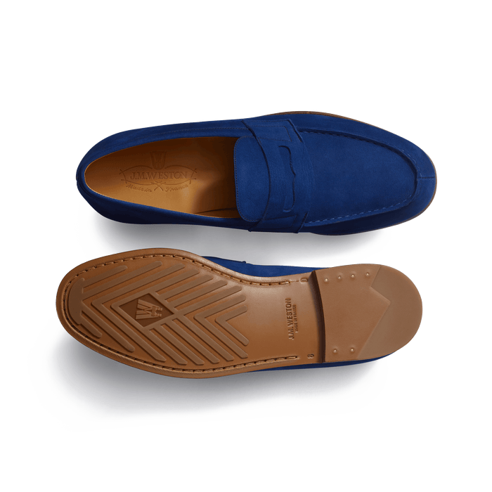 J.m. Weston Le Moc' Weston En Nubuck Bleu De Limoges