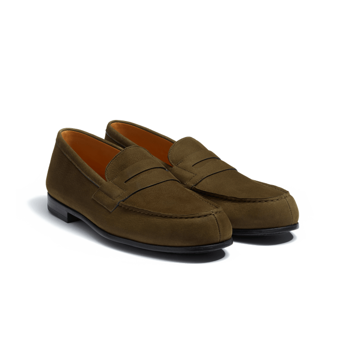 J.m. Weston Le Moc' Weston Homme En Nubuck Kaki