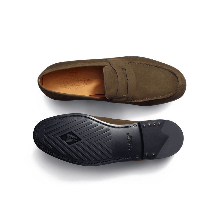 J.m. Weston Le Moc' Weston Homme En Nubuck Kaki