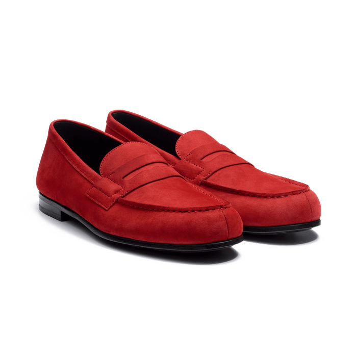 J.m. Weston Le Moc' Weston Homme En Nubuck Rouge