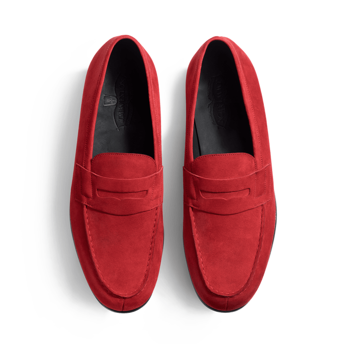 J.m. Weston Le Moc' Weston Homme En Nubuck Rouge