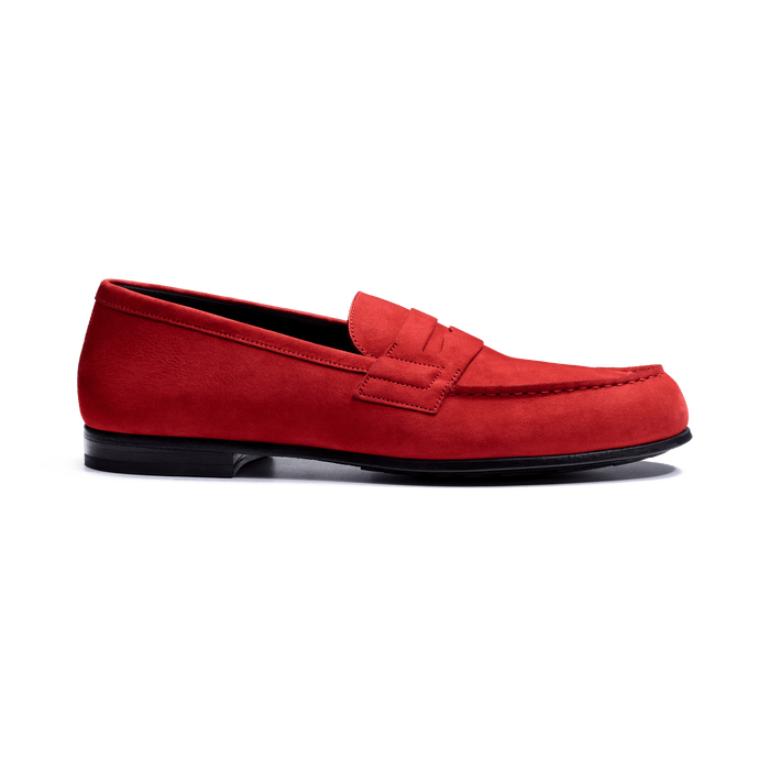j.m. weston Le Moc' Weston homme en nubuck rouge