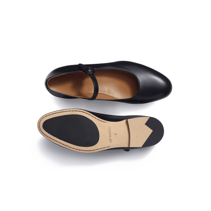 J.m. Weston Mary Jane Femme En Cuir Veau Lisse Noir