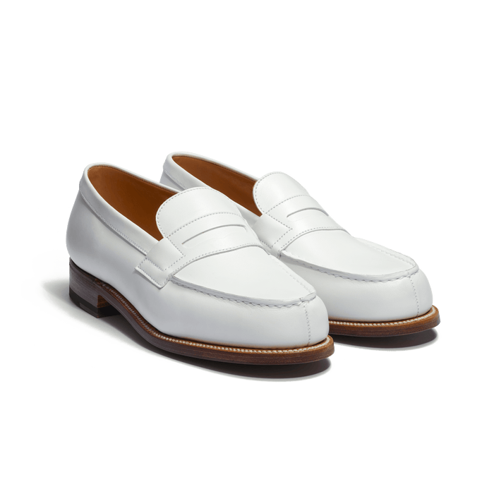 J.m. Weston Mocassin 180 Femme En Cuir Lisse Blanc