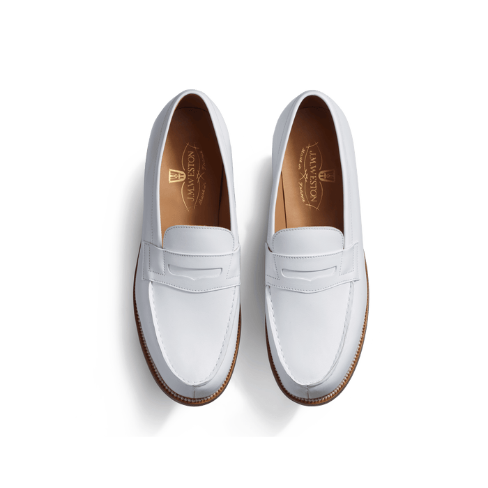 J.m. Weston Mocassin 180 Femme En Cuir Lisse Blanc