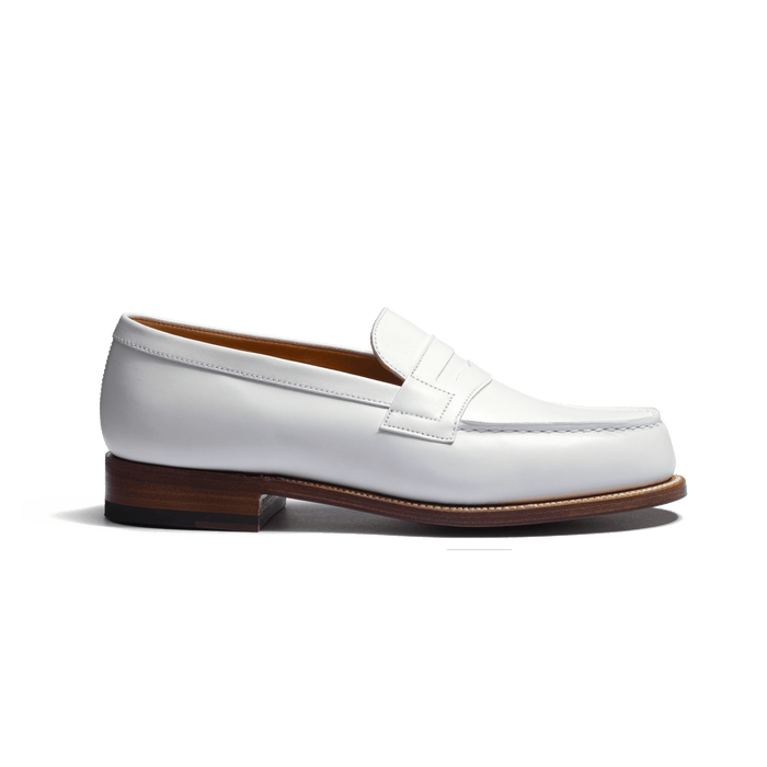 j.m. weston Mocassin 180 femme en cuir lisse blanc