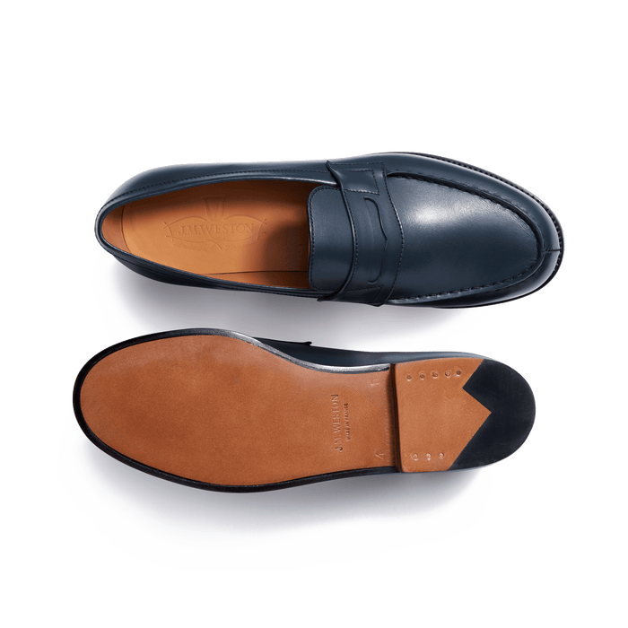 J.m. Weston Mocassin 180 Femme En Cuir Lisse Bleu