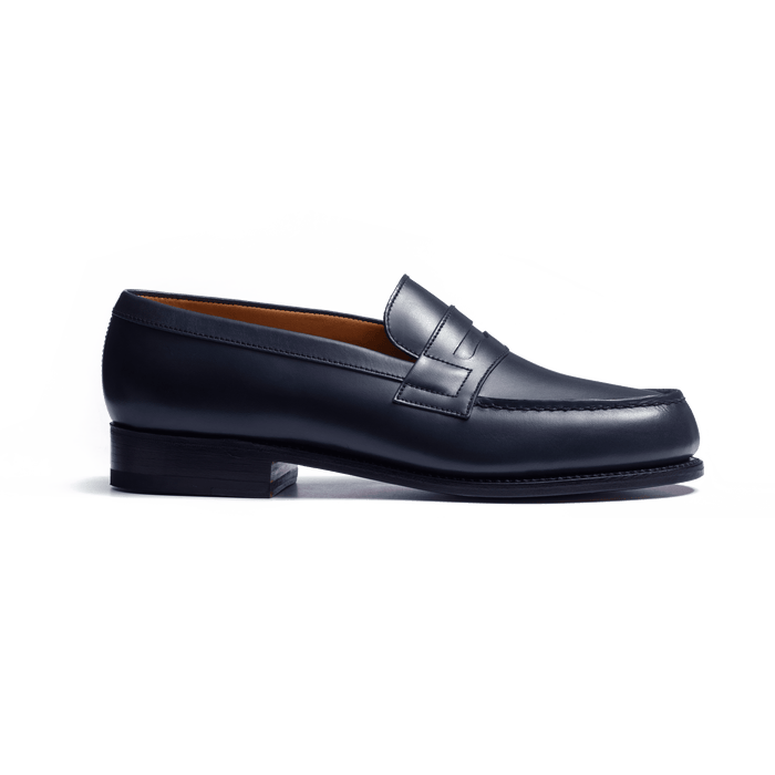 j.m. weston Mocassin 180 femme en cuir lisse bleu