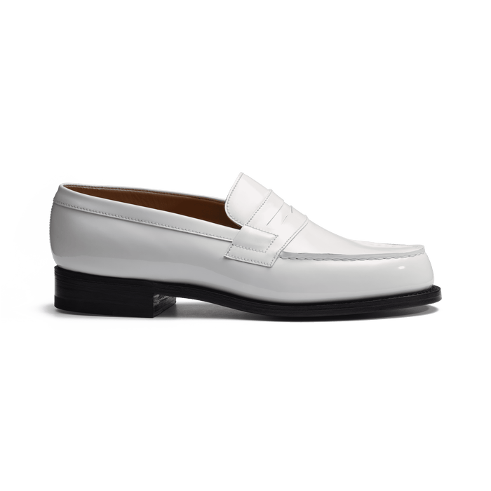 j.m. weston Mocassin 180 femme en cuir vernis blanc