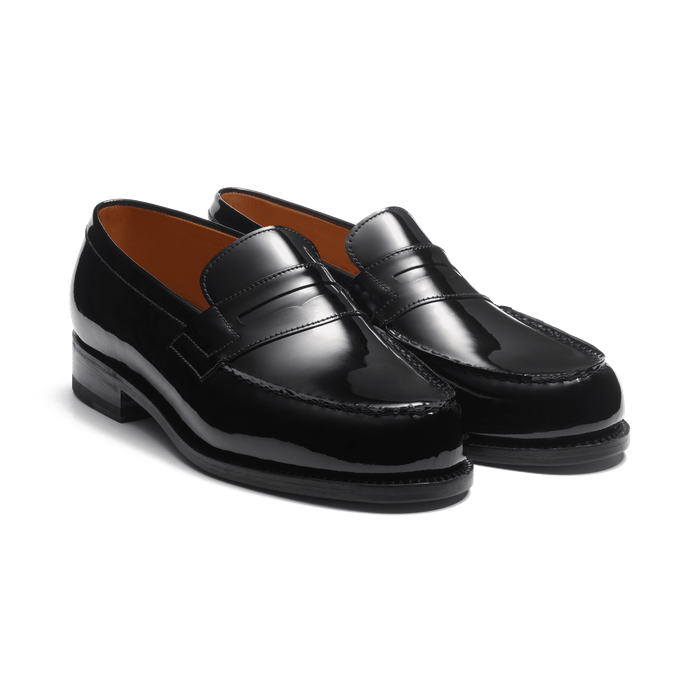 J.m. Weston Mocassin 180 Femme En Cuir Vernis Noir