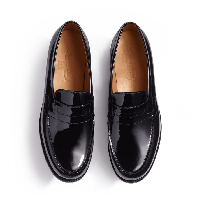 J.m. Weston Mocassin 180 Femme En Cuir Vernis Noir