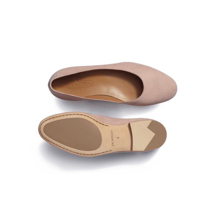 J.m. Weston Mocassin 180 Femme En Cuir Vernis Nude