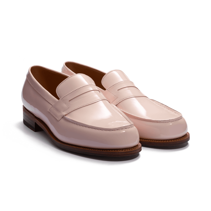 J.m. Weston Mocassin 180 Femme En Cuir Vernis Rose