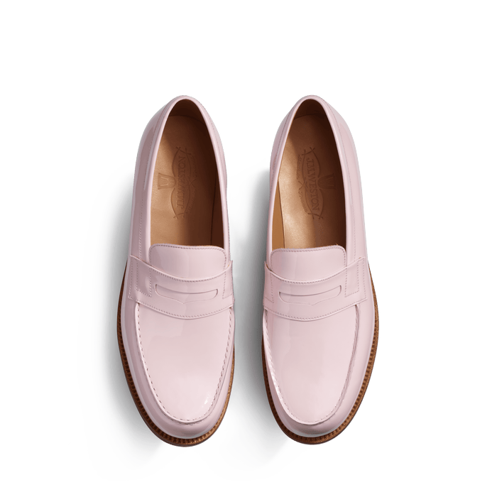 J.m. Weston Mocassin 180 Femme En Cuir Vernis Rose