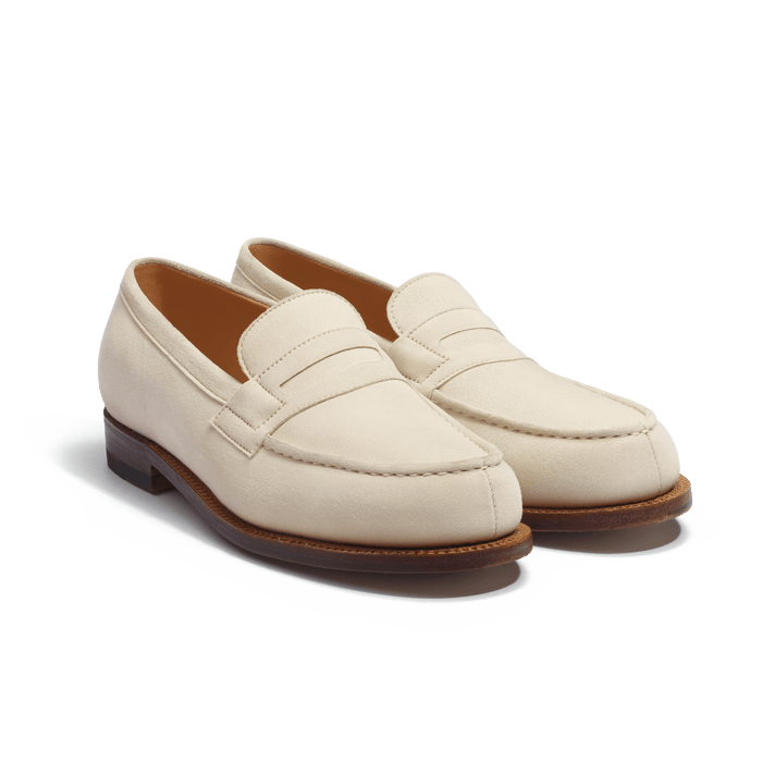 J.m. Weston Mocassin 180 Femme En Velours Beige