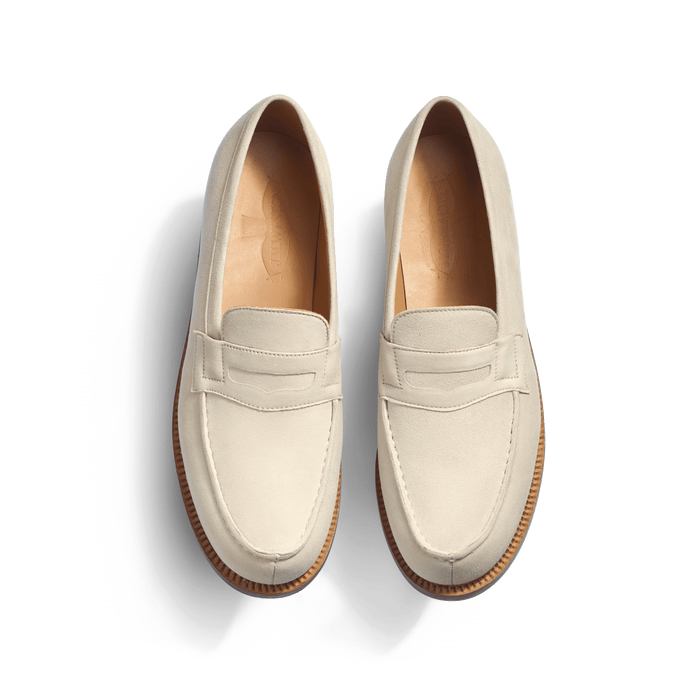 J.m. Weston Mocassin 180 Femme En Velours Beige