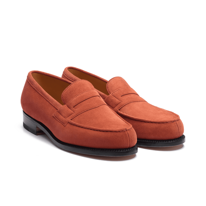 J.m. Weston Mocassin 180 Femme En Velours Orange
