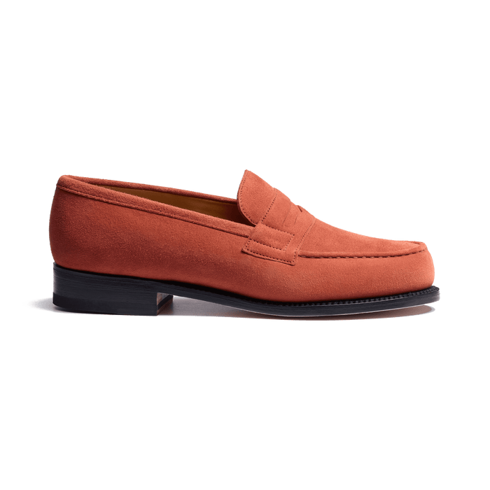 j.m. weston Mocassin 180 femme en velours orange