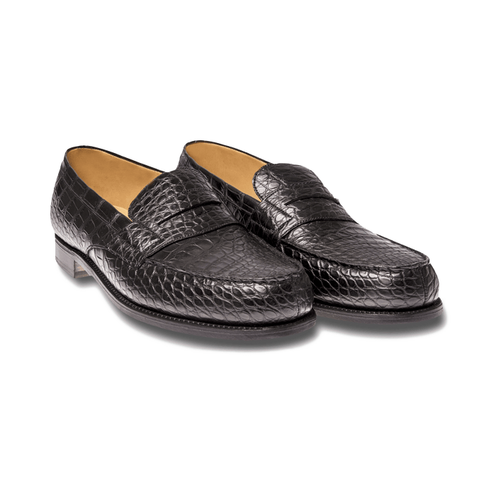 J.m. Weston Mocassin 180 Homme En Alligator Noir