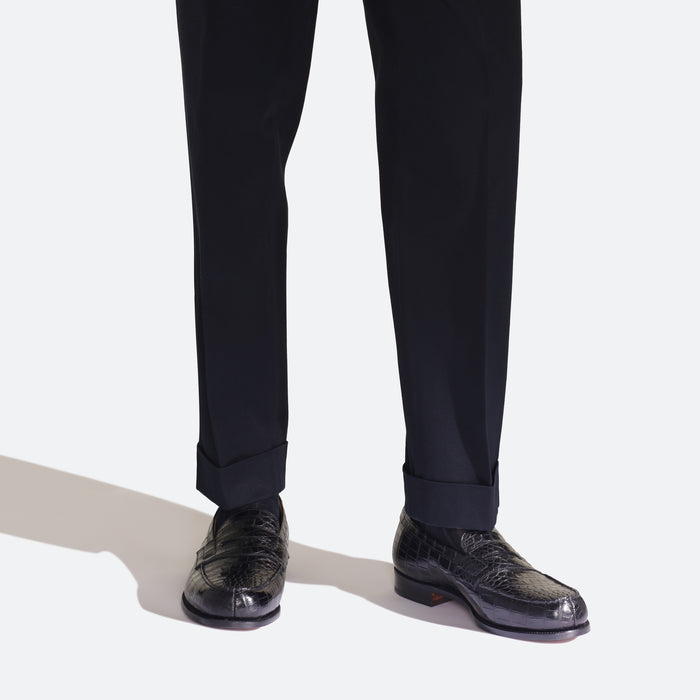 J.m. Weston Mocassin 180 Homme En Alligator Noir