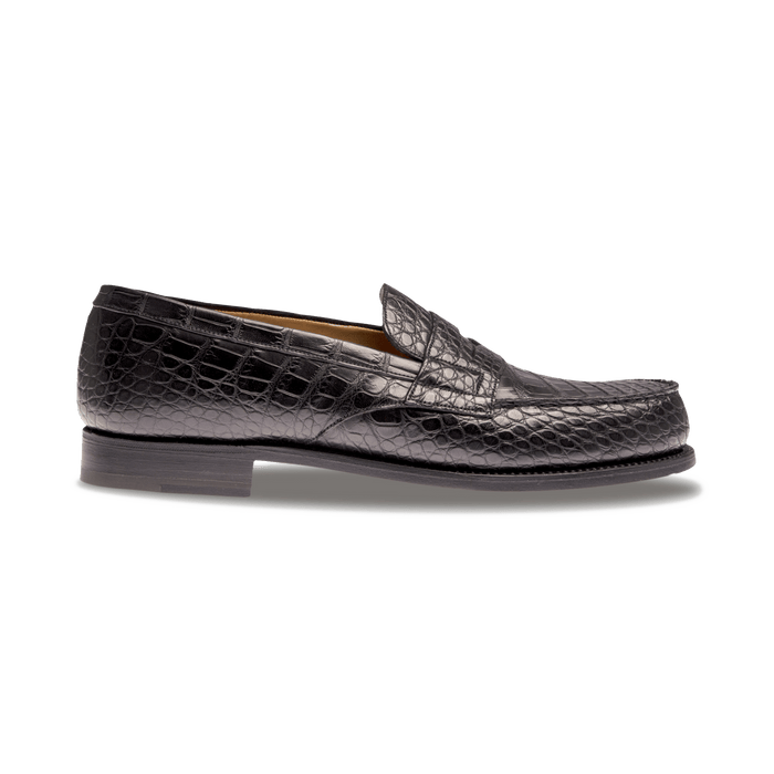 J.m. Weston Mocassin 180 Homme En Alligator Noir