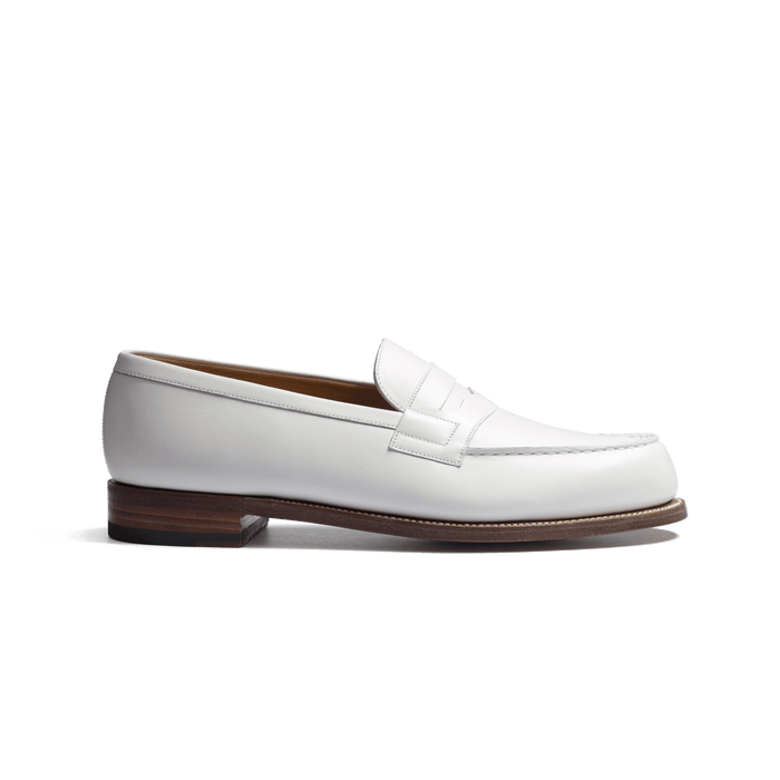 j.m. weston Mocassin 180 homme en cuir lisse blanc
