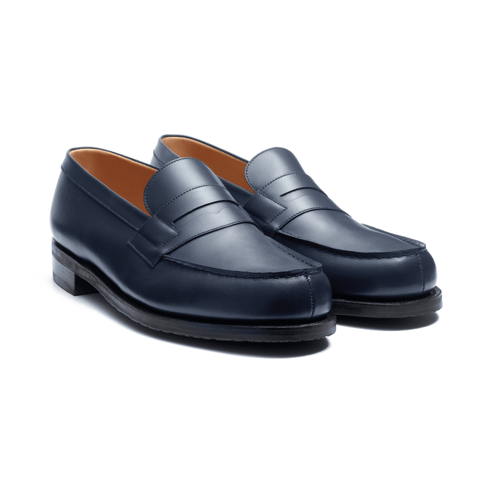 J.m. Weston Mocassin 180 Homme En Cuir Lisse Bleu