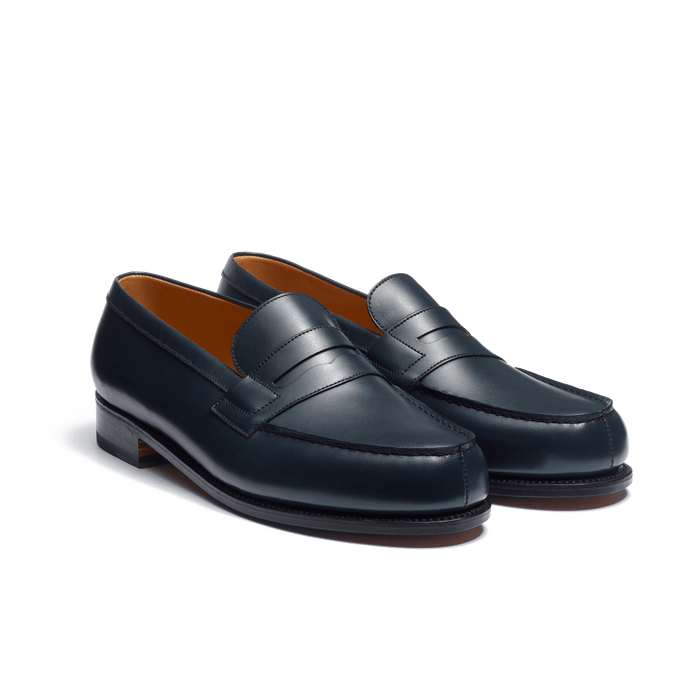 J.m. Weston Mocassin 180 Homme En Cuir Lisse Bleu