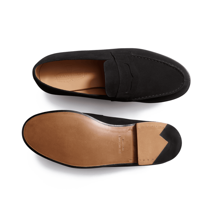J.m. Weston Mocassin 180 Homme En Cuir Velours Noir