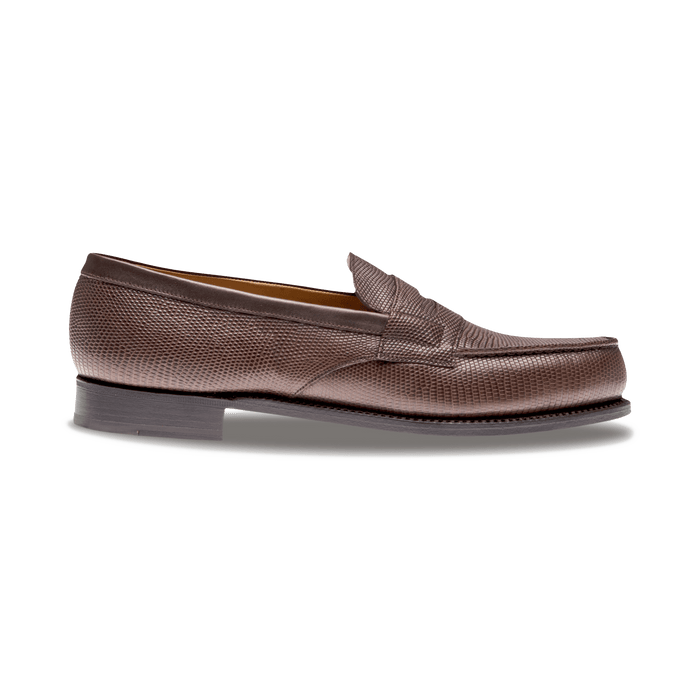J.m. Weston Mocassin 180 Homme En Lézard Marron