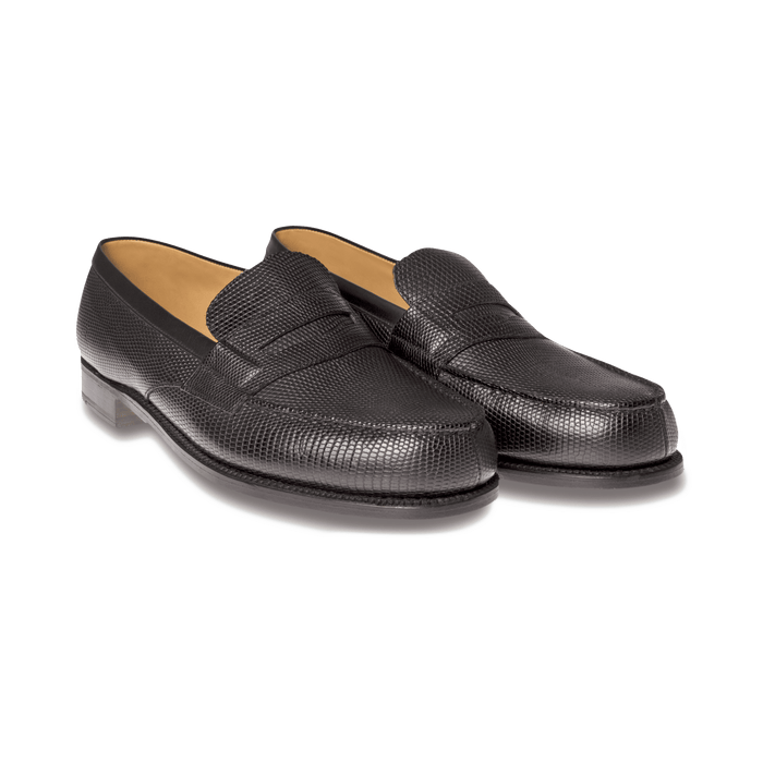 J.m. Weston Mocassin 180 Homme En Lézard Noir