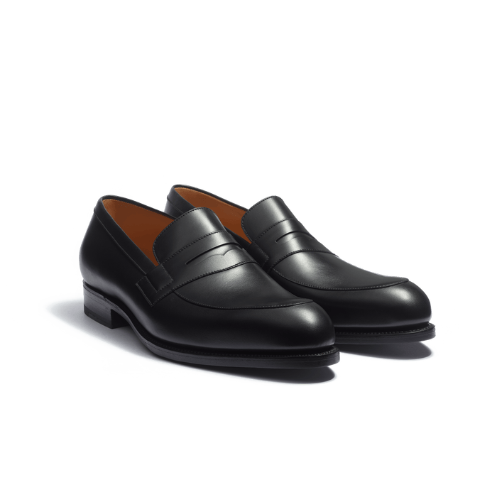 J.m. Weston Mocassin Eton En Cuir Veau Box Noir