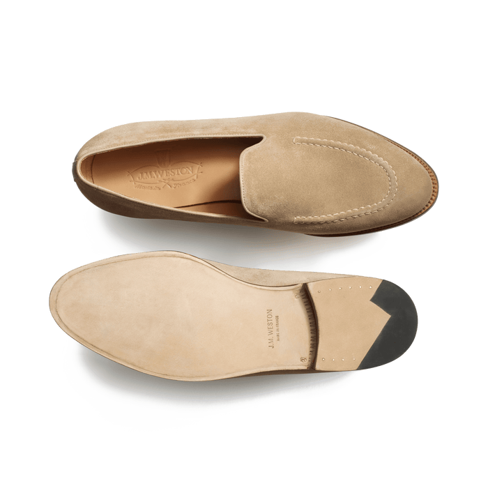 J.m. Weston Mocassin Menton Homme En Velours Beige