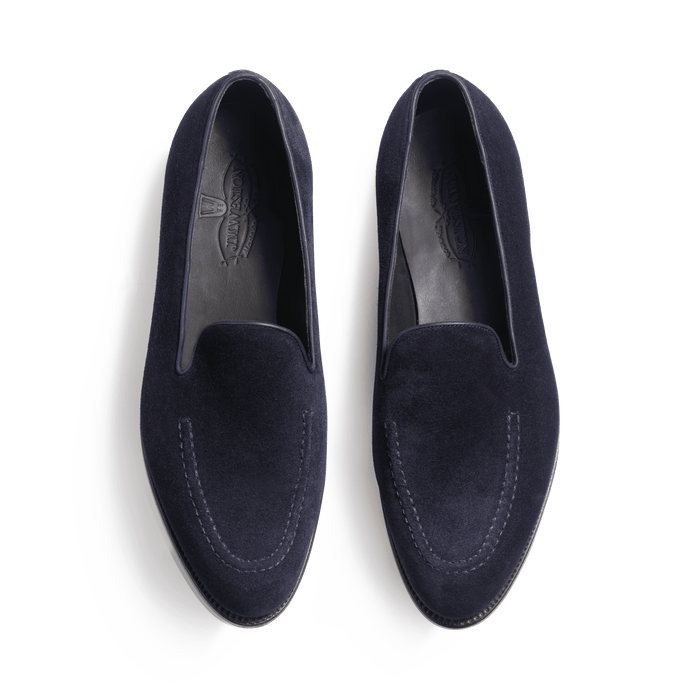 J.m. Weston Mocassin Menton Homme En Velours Bleu