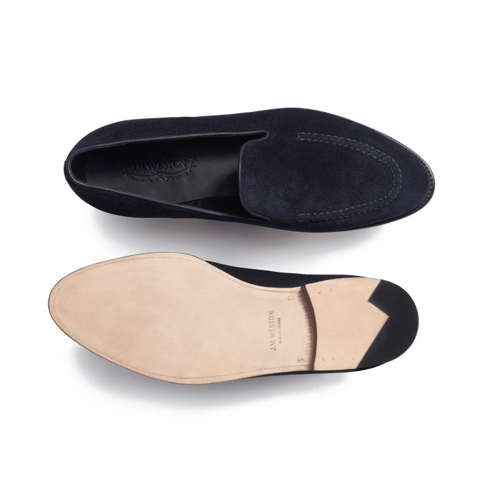 J.m. Weston Mocassin Menton Homme En Velours Bleu