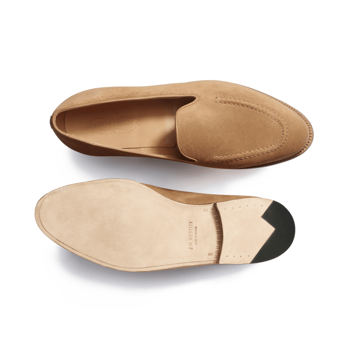 J.m. Weston Mocassin Menton Homme En Velours Camel